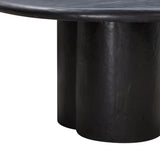 Elika 59" Faux Plaster Indoor / Outdoor Round Dining Table - Black