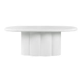 Elika 80" Faux Plaster Indoor / Outdoor Oval Dining Table - White