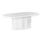 Elika 80" Faux Plaster Indoor / Outdoor Oval Dining Table - White