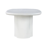Elika 80" Faux Plaster Indoor / Outdoor Oval Dining Table - White