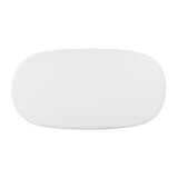 Elika 80" Faux Plaster Indoor / Outdoor Oval Dining Table - White