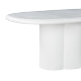Elika 80" Faux Plaster Indoor / Outdoor Oval Dining Table - White