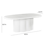Elika 80" Faux Plaster Indoor / Outdoor Oval Dining Table - White
