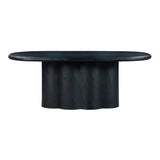 Elika 80" Faux Plaster Indoor / Outdoor Oval Dining Table - Black