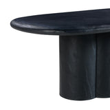 Elika 80" Faux Plaster Indoor / Outdoor Oval Dining Table - Black