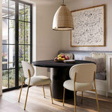 Chelsea 47" Oak Wood Round Dining Table - Black