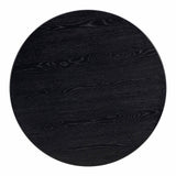 Chelsea 47" Oak Wood Round Dining Table - Black