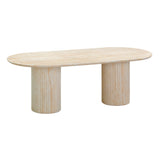 Brut 86" Concrete Patterned Indoor/Outdoor Oval Dining Table - Travertine