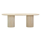 Brut 86" Concrete Patterned Indoor/Outdoor Oval Dining Table - Travertine