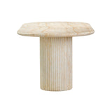 Brut 86" Concrete Patterned Indoor/Outdoor Oval Dining Table - Travertine