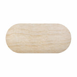 Brut 86" Concrete Patterned Indoor/Outdoor Oval Dining Table - Travertine