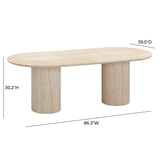 Brut 86" Concrete Patterned Indoor/Outdoor Oval Dining Table - Travertine