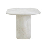 Brut 86" Concrete Patterned Indoor/Outdoor Oval Dining Table - White