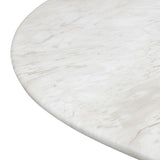 Brut 86" Concrete Patterned Indoor/Outdoor Oval Dining Table - White