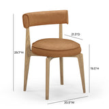 Nikita Performance Vegan Leather Dining Chair - Brown