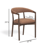 Vina Performance Vegan Leather Dining Chair - Brown