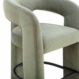 Malone Performance Chenille Stool - Green / Counter Height