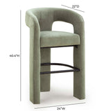 Malone Performance Chenille Stool - Green / Bar Height