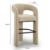 Malone Performance Chenille Stool - Taupe / Bar Height