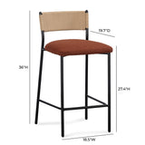 Celine Boucle Bar And Counter Stool - Maroon / Counter Height