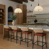Celine Boucle Bar And Counter Stool - Maroon / Counter Height
