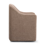 Helena Tall Textured Weave Performance Fabric Dining Chair - Chocolate Brown