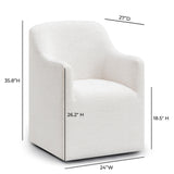 Helena Tall Textured Weave Performance Fabric Dining Chair - Off-White
