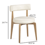Nikita Performance Vegan Leather Dining Chair - Cream
