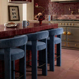 Malone Performance Chenille Stool - Blue Denim / Counter Height