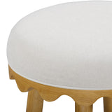 Oodle Performance Vegan Mohair Bar and Counter Stool - Cream / Natural Ash / Counter Height