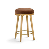 Oodle Performance Vegan Mohair Bar and Counter Stool - Bronze / Natural Ash / Counter Height