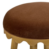 Oodle Performance Vegan Mohair Bar and Counter Stool - Bronze / Natural Ash / Counter Height