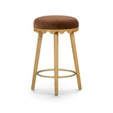 Oodle Performance Vegan Mohair Bar and Counter Stool - Bronze / Natural Ash / Counter Height