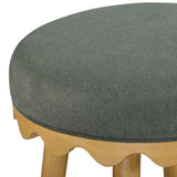 Oodle Performance Vegan Mohair Bar and Counter Stool - Green / Natural Ash / Counter Height