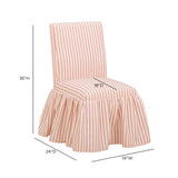 Gertrude Striped Performance Linen Skirted Dining Chair - Pink