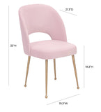 Swell Performance Velvet Dining Chair - Blush