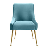 Beatrix Performance Velvet Dining Chair - Sea Blue