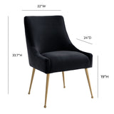 Beatrix Performance Velvet Dining Chair - Black