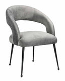 Rocco Performance Velvet Dining Chair - Light Grey