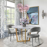 Rocco Performance Velvet Dining Chair - Light Grey