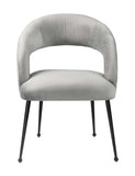 Rocco Performance Velvet Dining Chair - Light Grey