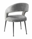 Rocco Performance Velvet Dining Chair - Light Grey