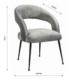 Rocco Performance Velvet Dining Chair - Light Grey