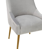 Beatrix Pleated Performance Velvet Dining Chair - Light Grey