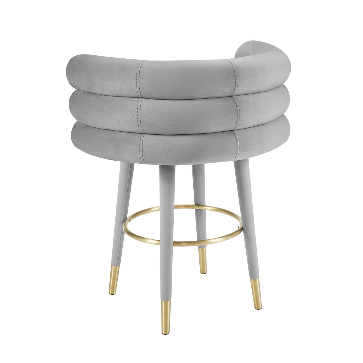 Betty Performance Velvet Stool - Grey / Counter Height