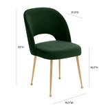 Swell Performance Velvet Dining Chair - Forest Green