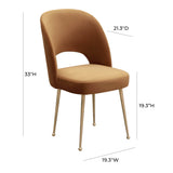 Swell Performance Velvet Dining Chair - Cognac