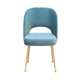 Swell Performance Velvet Dining Chair - Sea Blue