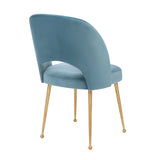 Swell Performance Velvet Dining Chair - Sea Blue