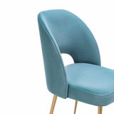 Swell Performance Velvet Dining Chair - Sea Blue